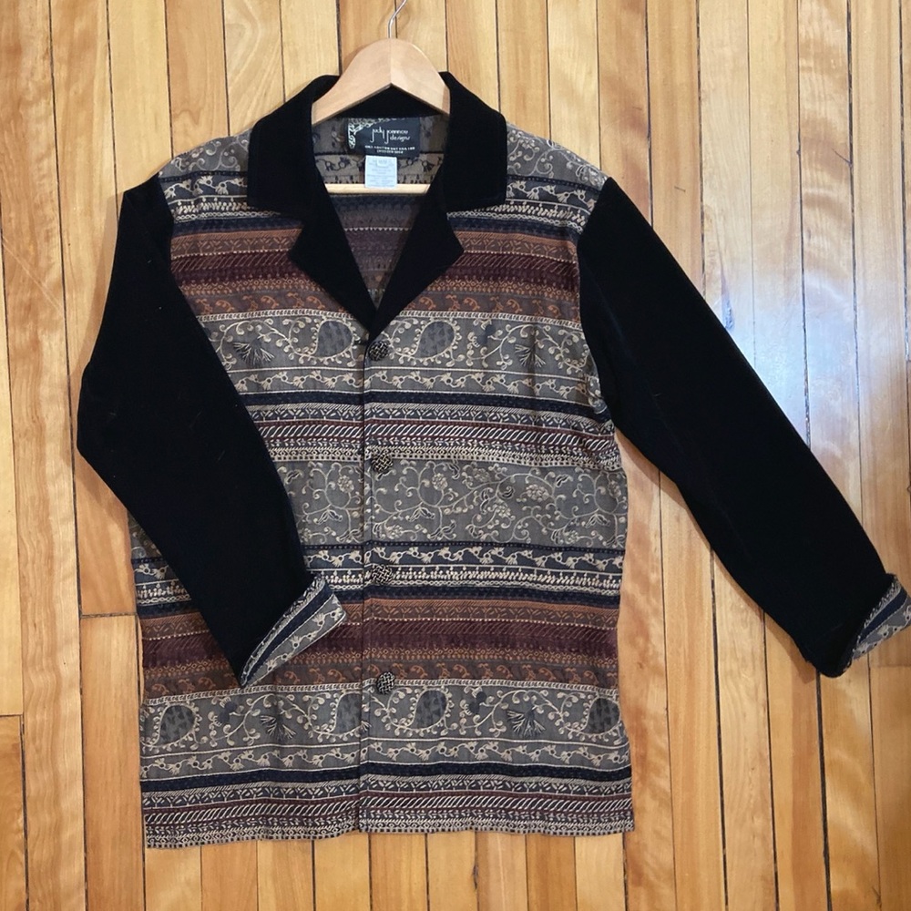 Vintage abstract corduroy button up